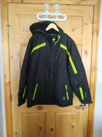 NEW Mens Insulated Waterproof Black Winter Jacket, Sz. L