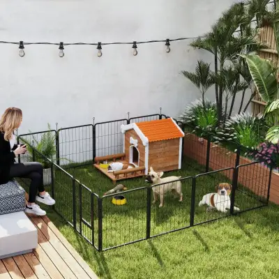 16 Panels Dog Playpen with Straps, Portable & DIY, for Small Dog, View more