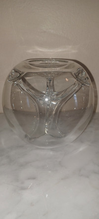 RARE Signed 5"d Rosenthal Studio Art Glass ORB MidCentury Vase
