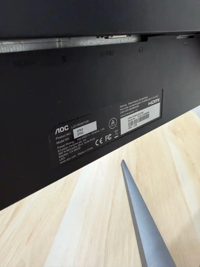 Monitor - 27 inch  in Monitors in Oshawa / Durham Region - Image 3