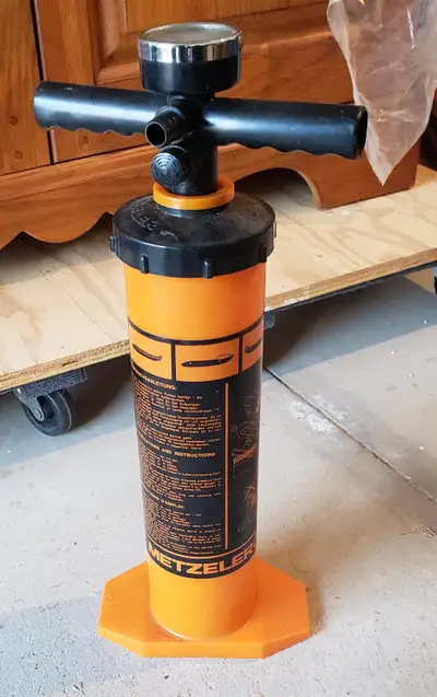 Ideal as a spare for your inflatable boat. This is a double action inflation/deflation pump. It pump...