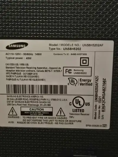 58" Samsung TV, View more