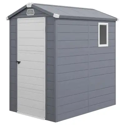  4.5' x 6' plastic Storage Shed with Latch Door, Vents, View more