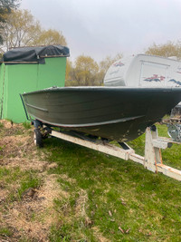 Aluminum 16 boat and trailer