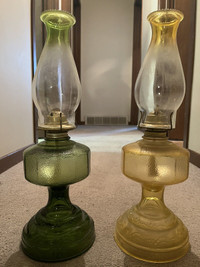 FOR SALE: Yellow Antique Oil Lamp