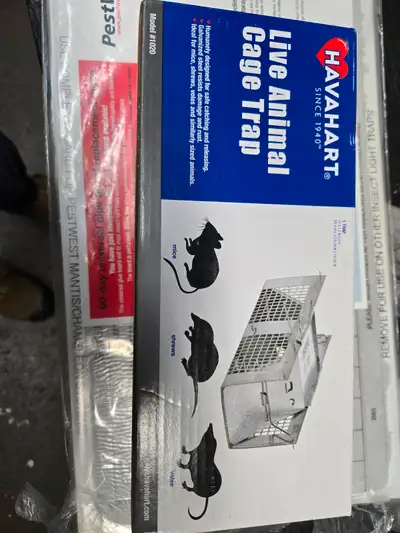 BNIB rat trap. Galvanized steel cage Gravity Action double trap doors. Overall Depth: 10 in Overall...