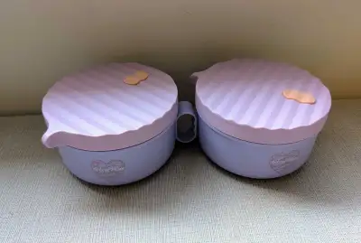 Brand New Set of Two Ai Love Peace Purple Noodle Bowls, View more
