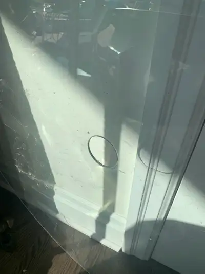 Round glass with hole for patio umbrella table, View more