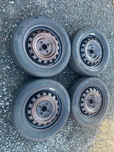 Set of Certified winter tires on steel rims. Tire size is 185/60 R15. Asking $150 Rims came off a 20...