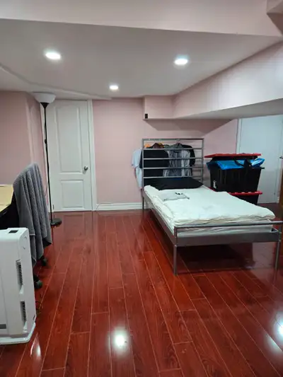 Beautiful, private basement studio room with attached washroom, big window for rent in Markham. Sing...