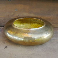 Vintage Brass Oval Planter Container