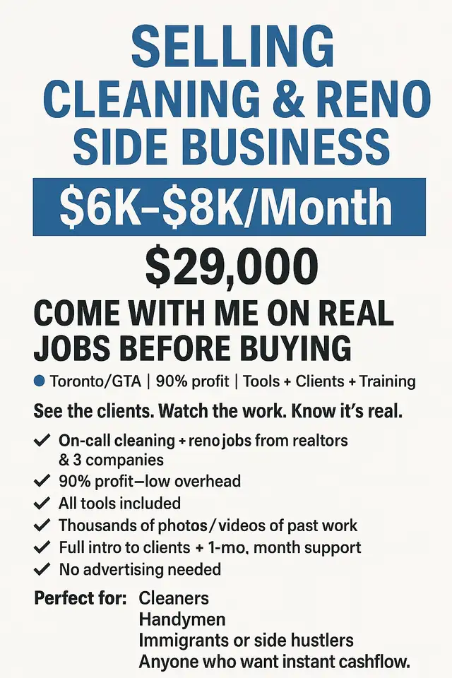 Selling Cleaning & Reno Business – Earn $6K–$8K/Month63234885030145120