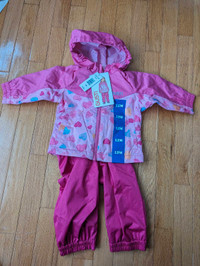 BNWT toddler girl Gusti lined rain suit size 12 month