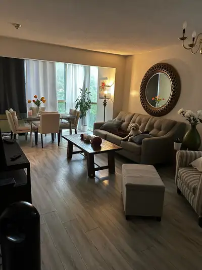 One plus one bedroom two bathrooms one full bathroom Ground floor corner at the back garden Full ame...