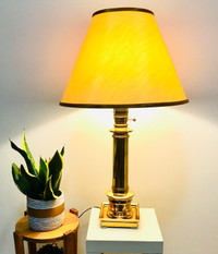 Lampe de table en laiton 30” vintage brass lamp