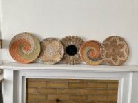 5 new plates rattan wall decor