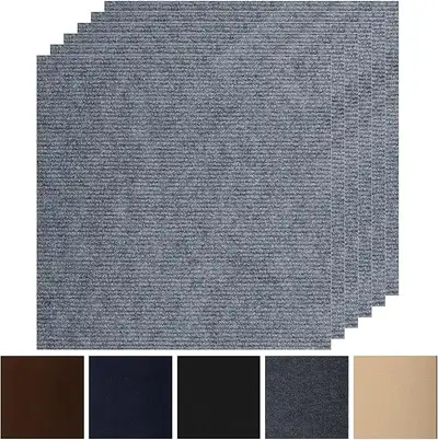 Carpet Floor Tiles Peel and Stick, Self-Adhesive, 10 Tiles (24", View more