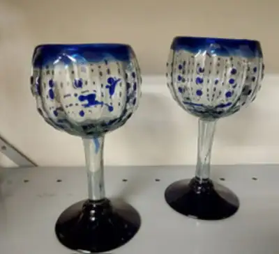 Mexican Hand Blown Wine/Drinking Glasses, View more