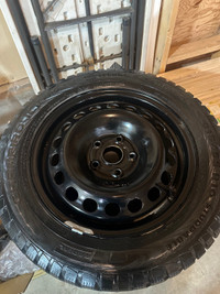 5x112 16” Black Steel Rims with Winter Tires