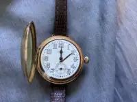 1914 Waltham trench watch .running strong ,37 mm without crown