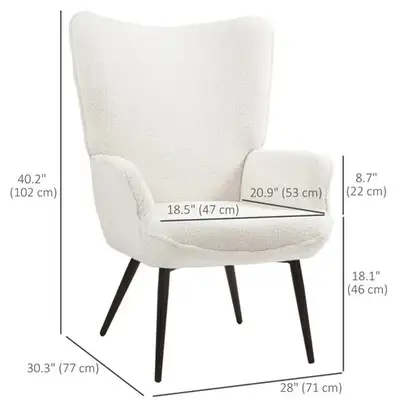 Brand New Upholstered Sherpa Fluffy Armchair $189, View more