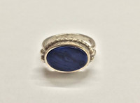 Vintage silver sterling 925 horizontal  lapis lazuli ring size 7