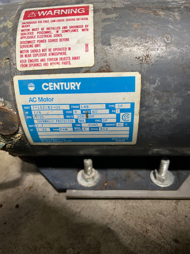 Century AC motor in Other Business & Industrial in Edmonton - Image 2