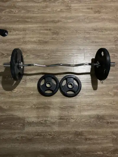 EZ bar with weights included, View more