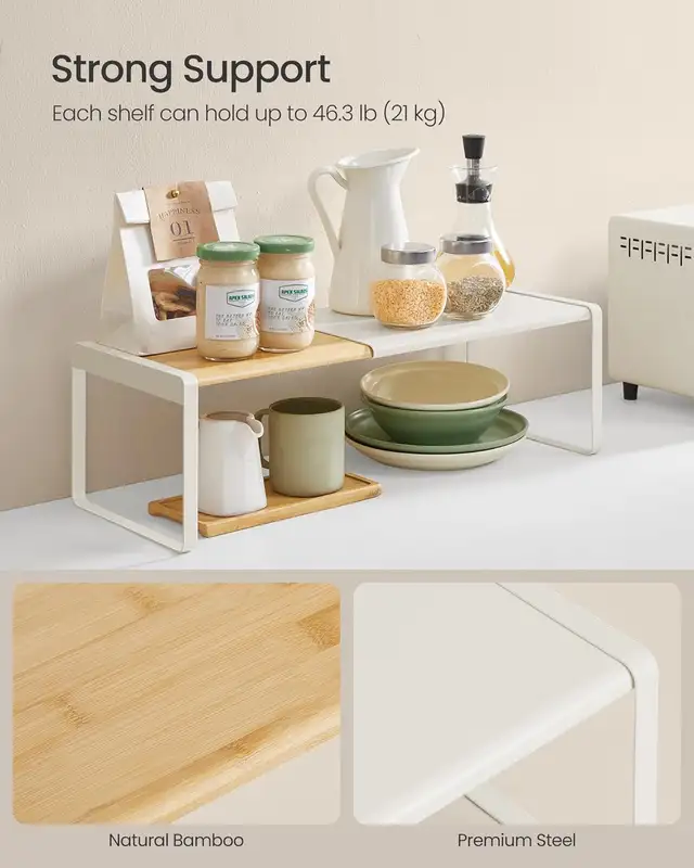 VASAGLE 2-Tier Expandable Counter Shelf in Bookcases & Shelving Units in Oshawa / Durham Region - Image 6