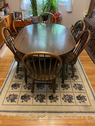 7piece Dining table. Six chairs. Pure wood., View more
