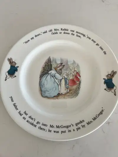 Vintage Peter the Rabbit Wedgwood plate. Pick up in Etobicoke. Cash only.