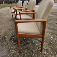 Mid century teak arm chairs (4)