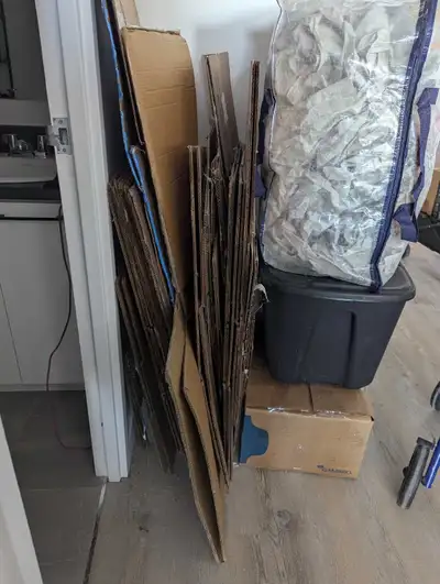 Moving boxes, paper & 1 big plastic bag, View more