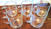 5 PCS VINTAGE HEAVY DRINKING  GLASS WITH HANDLES