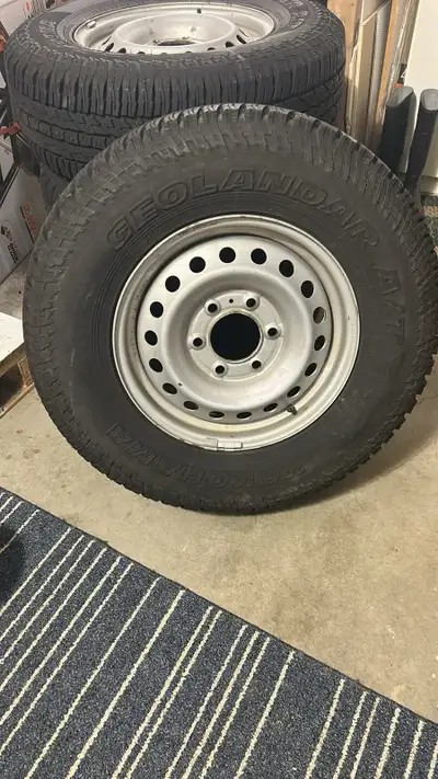 I am selling a set of four Yokohama Geolandar A/T all-weather tires, perfect for your Ford F-150, of...
