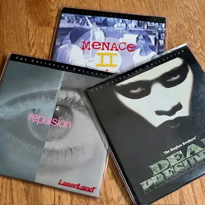 Dead Presidents Menace II Society Repulsion All 3 discs are in a protected LaserLand sleeve jacket.