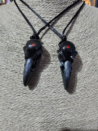 Bird skull couple necklaces