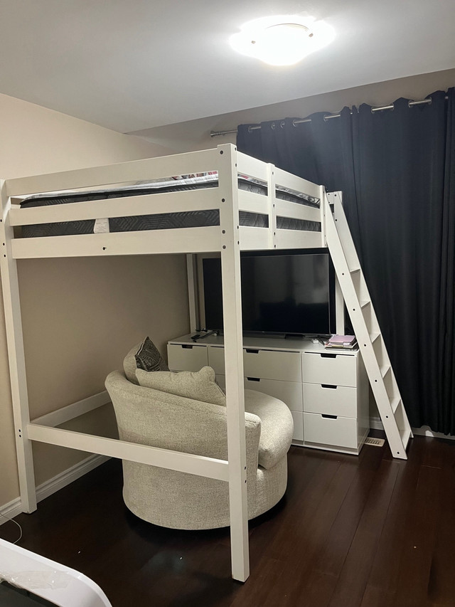 IKEA WHITE DOUBLE STORA BED  in Beds & Mattresses in Markham / York Region - Image 2