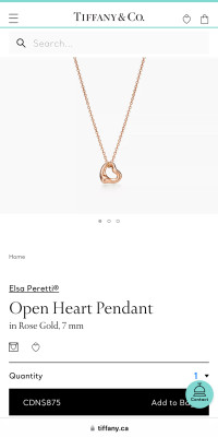 Tiffany Open Heart Pendant