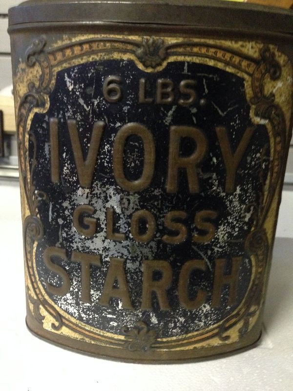 VINTAGE ROYAL ST. LAWRENCE STARCH TIN PORT CREDIT ONTARIO Arts
