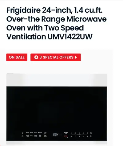 (Parts - microwave not working) Frigidaire 24-inch, 1.4 cu.ft. Over-the Range Microwave Oven with Tw...