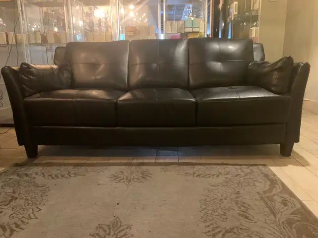 4-Piece Black Leather-Look Living Room Set in Couches & Futons in Markham / York Region - Image 3