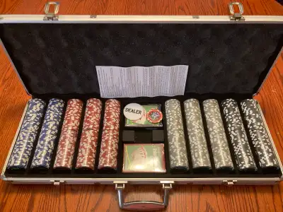 Brand new Rotal flush Poker set, inside a solid silver case. All pieces are sealed under plastic, 30...
