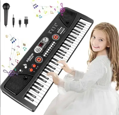 New in Box 61 Key Piano Keyboard for Beginners w/ mic, View more