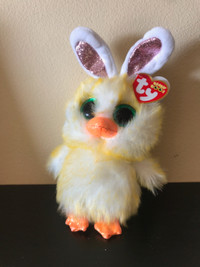 2022 TY BEANIE BOO COOP THE YELLOW EASTER CHICK WITH BUNNY EARS