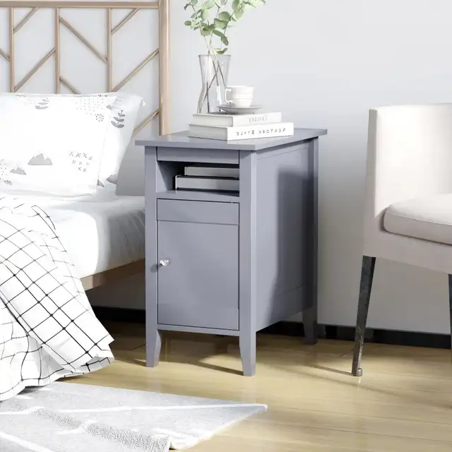 Wooden 3-Tier Modern Nightstand with Pullout Shelf in Bookcases & Shelving Units in Markham / York Region - Image 8