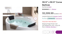 NEW. Corner spa / Massage / Hot tub / Bath tub.