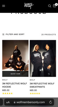 WolfMembersOnly x WOLFTYLA XL 3M Sweatsuit 