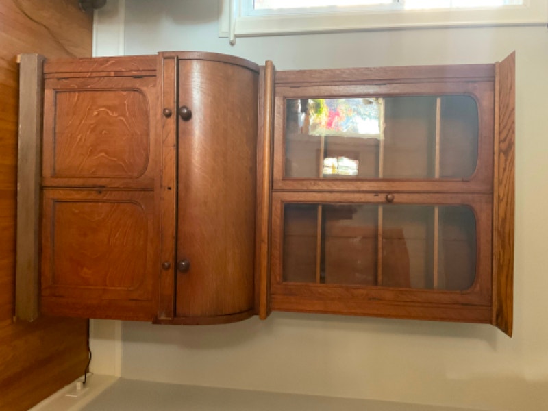 Solid Oak Roll Top Desk/ Hutches & Display