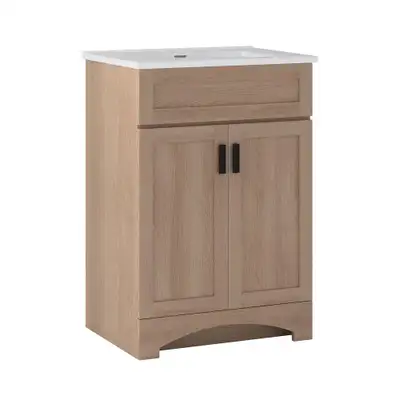 24” White Oak Bathroom Vanity– BOXED NEW, View more